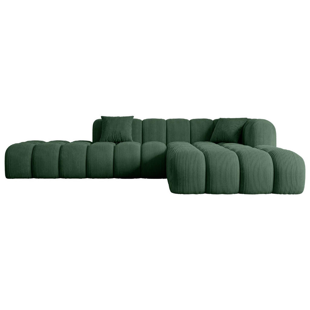 ALTDECOR ROHOVÁ SEDACÍ SOUPRAVA s otomanem vpravo OLEA-L2 – 289 × 176 × 71 cm, zelená
