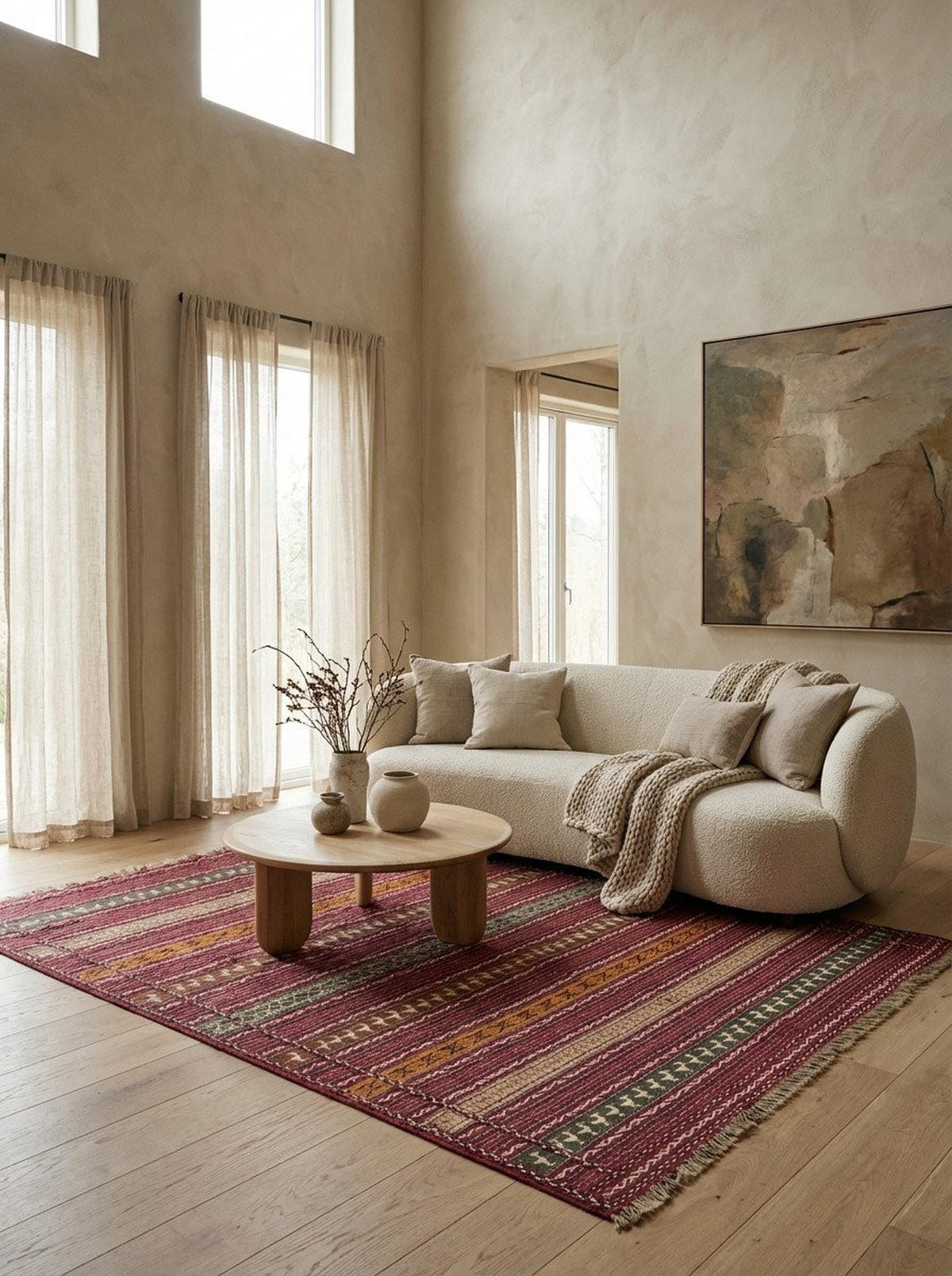 HANDWEBTEPPICH Kelim Kordi Violett 203/152 cm Schurwolle - Violett, Textil (152/203cm) - Looma