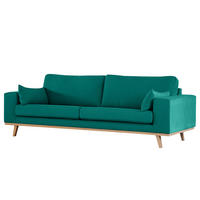 3-SITZER SOFA - Buchefarben/Petrol, Textil (237/81/88cm) - home24