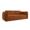 3-SITZER SOFA Samt Stoff Orange - Terra cotta/Schwarz, Kunststoff/Textil (210/74/105cm) - Makamii