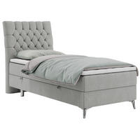 BOXBETT MILEN 90/200 Hellgrau Struktur - H3 - Links Seite - Hellgrau, Holz/Textil (90/200cm) - MKS