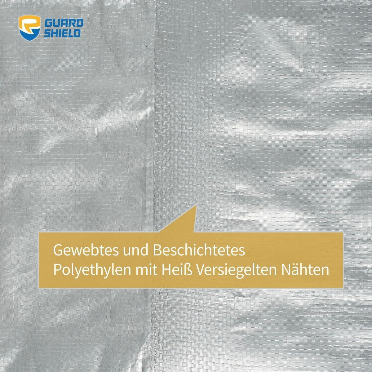 GEWEBEPLANE 2 x 2 m Silberfarben Wasserdicht - Silberfarben, Kunststoff (30/1.7/40cm)