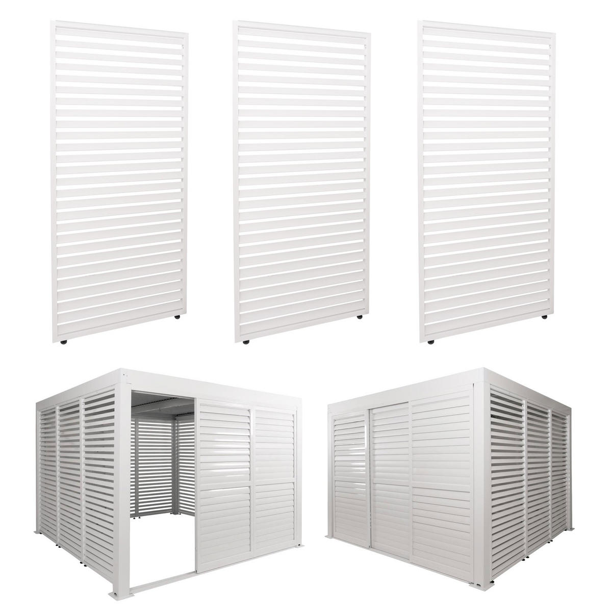 PANEELE 3er-Set für Pergola 204x271cm Weiß - Weiß, Metall (271/204/4cm) - BERLINLODGE