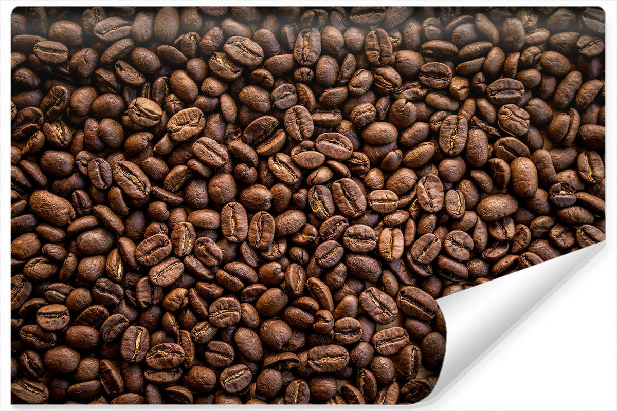 FOTOTAPETE röstfrische Kaffeebohnen 3D 300x210cm - Schwarz/Braun, Papier (300/210cm) - Muralo