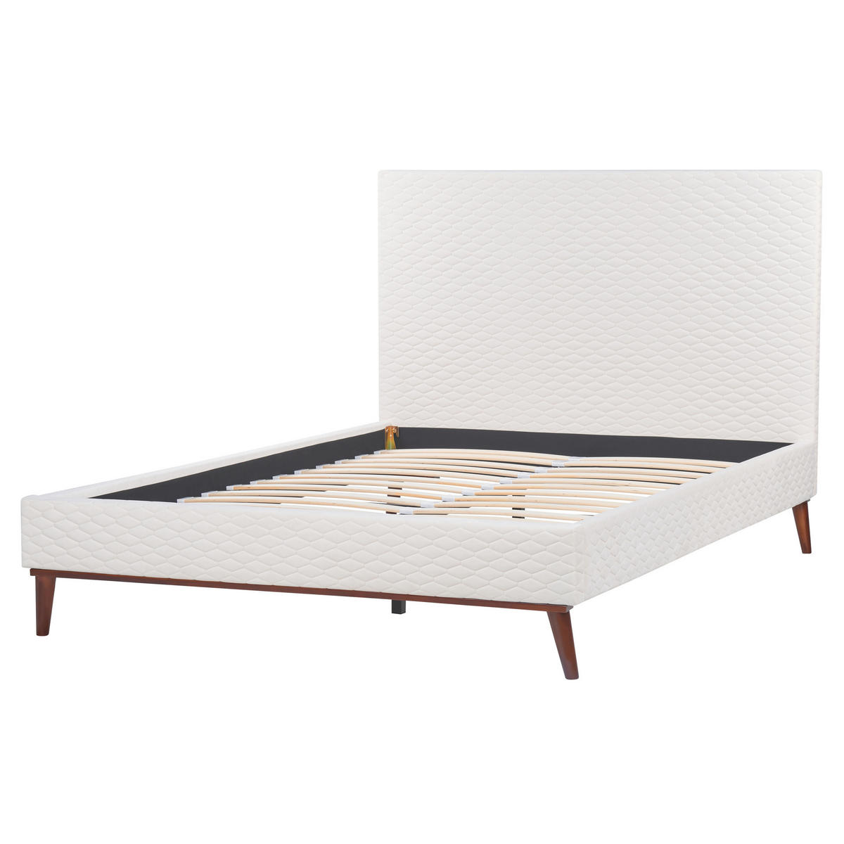POLSTERBETT mit Lattenrost 140x200 cm Weiß Bayonne - Creme, Textil (140/200cm) - Beliani