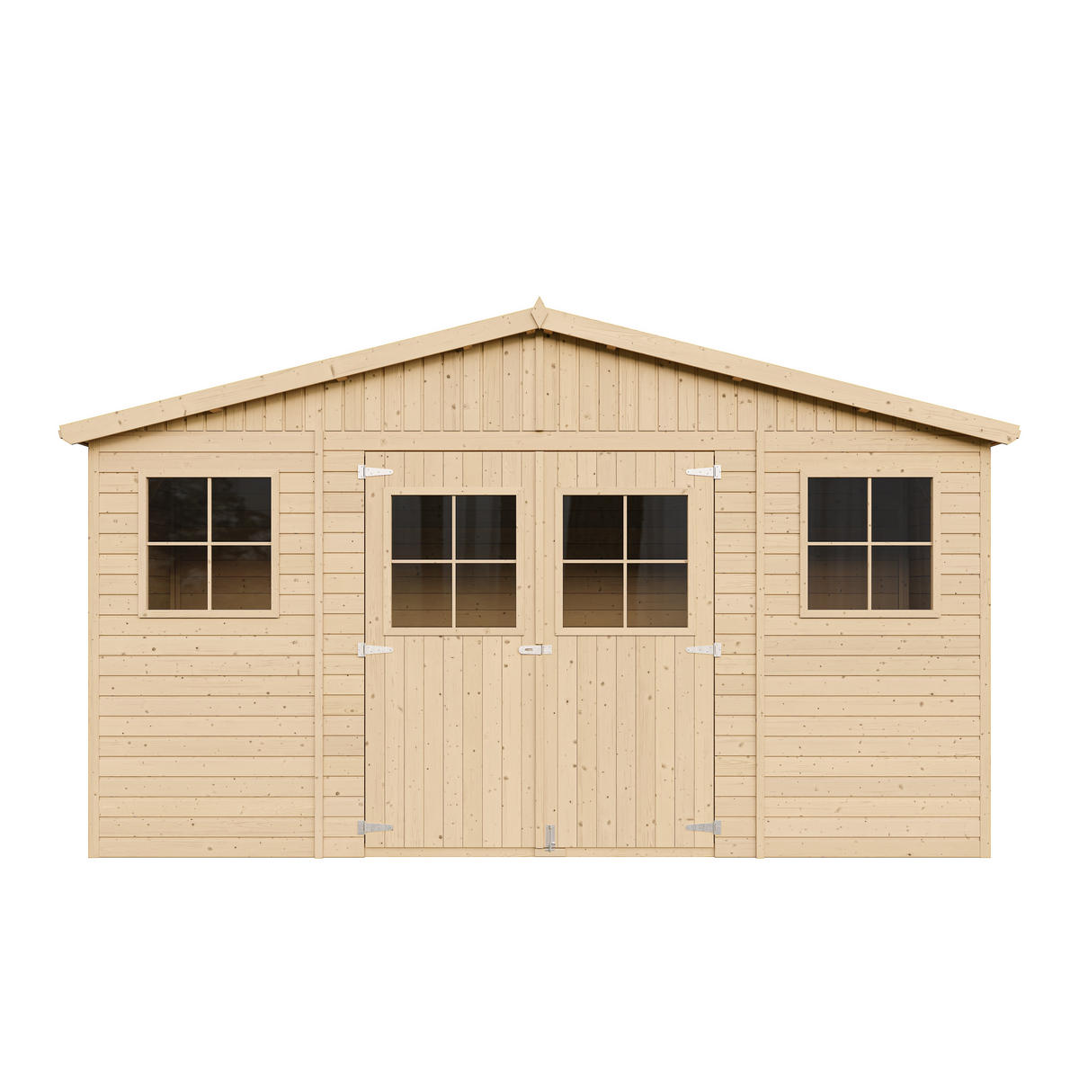 HOLZ-GARTENHAUS - H246 x 418 x 220 cm/ 8 m² - M332 - Beige, Holz (418/246/199cm) - Timbela