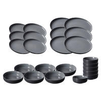 TELLER UND SCHALENSET Jasper schwarz 24er Set - Schwarz, Keramik (1/1/1cm) - Ritzenhoff Breker