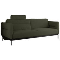 SOFA SALENTO Grün Boucle - Schwarz/Grün, Textil/Metall (221/82/101cm) - MKS