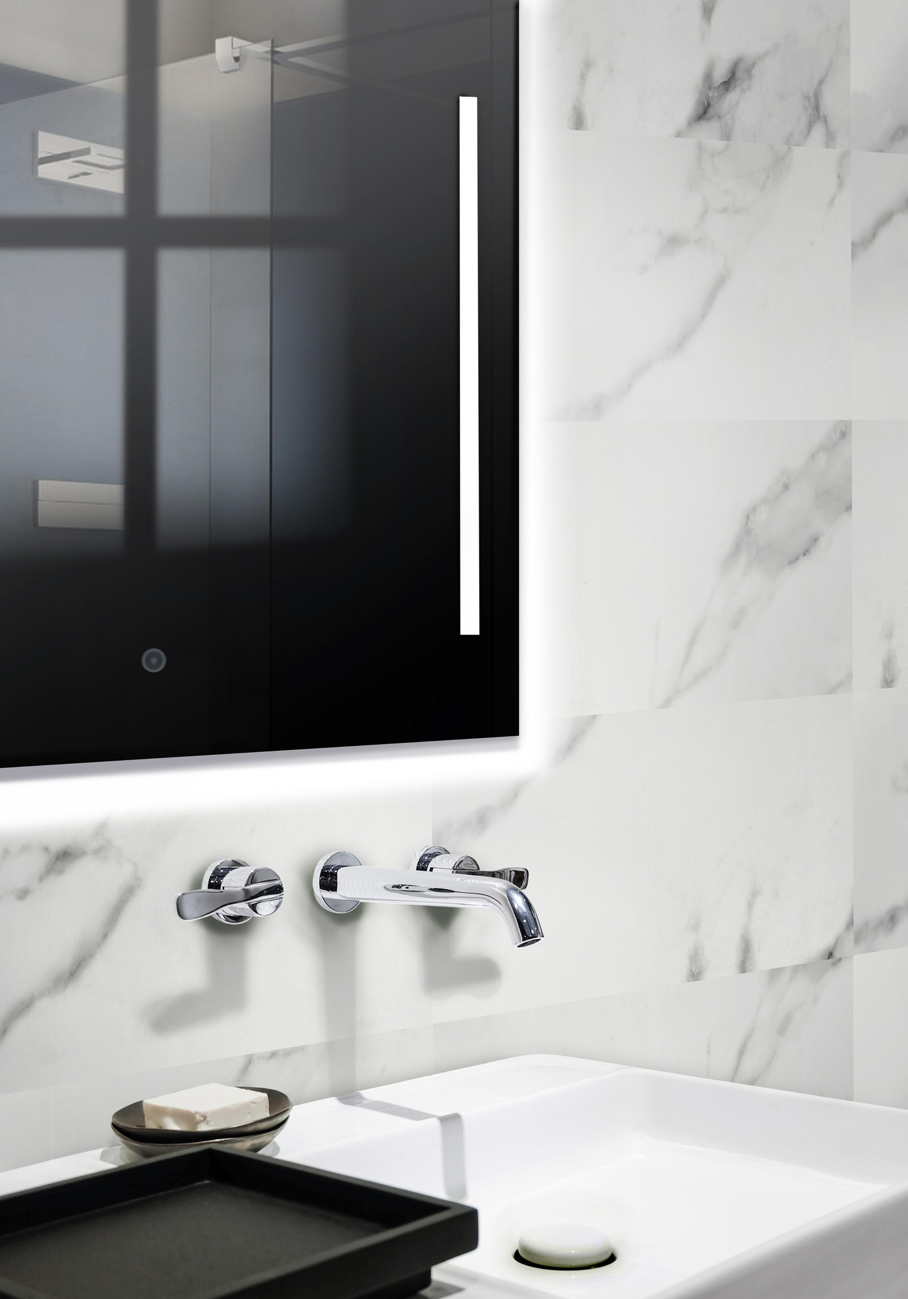 AQUA Click Tiles - Wasserdichte Wandpaneele und Bodenpaneele für Badezimmer - Glasgow - grau - 12 Paneele (2,23m²) - Grau, Kunststoff (61/30.5/0.4cm) - Aqua-Step® 