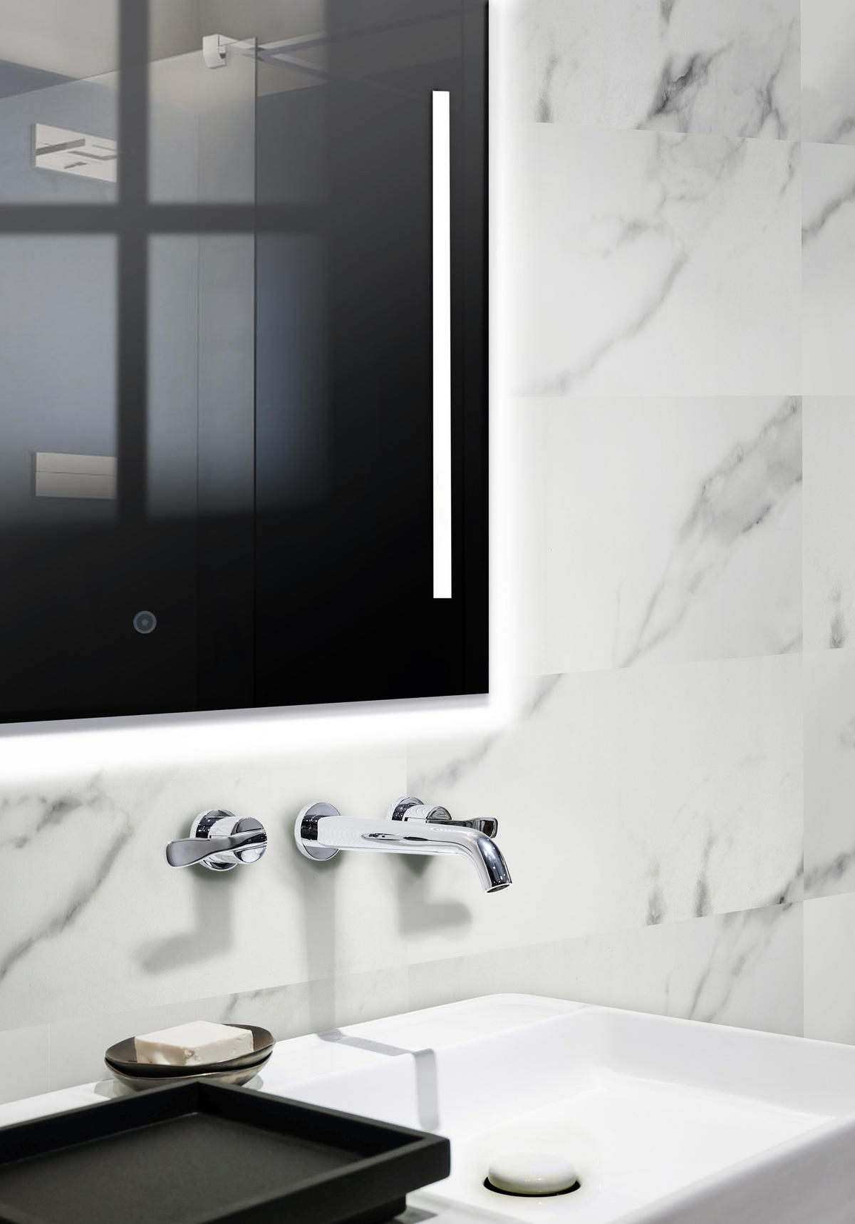 AQUA Click Tiles - Wasserdichte Wandpaneele und Bodenpaneele für Badezimmer - Glasgow - grau - 12 Paneele (2,23m²) - Grau, Kunststoff (61/30.5/0.4cm) - Aqua-Step® 