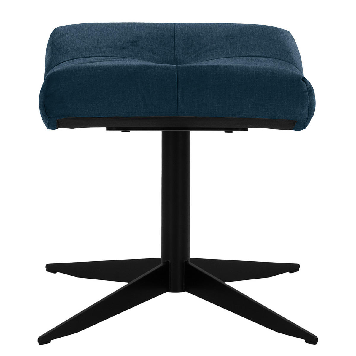 POLSTERHOCKER - Schwarz/Dunkelblau, Textil/Metall (67/47/50cm) - home24