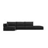 ECKSOFA links Kaelle aus Chenille-Stoff schwarz 5 Sitzplätze - Schwarz, Textil (171/364cm) - Micadoni