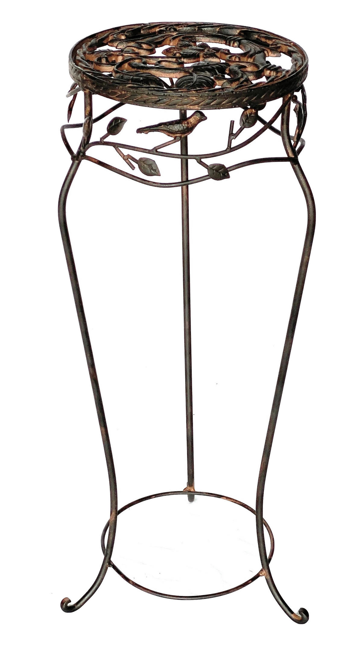 BLUMENHOCKER 78 cm Metall Schwarz Rund 18215 - Braun, Metall (27/78/27cm) - DanDiBo