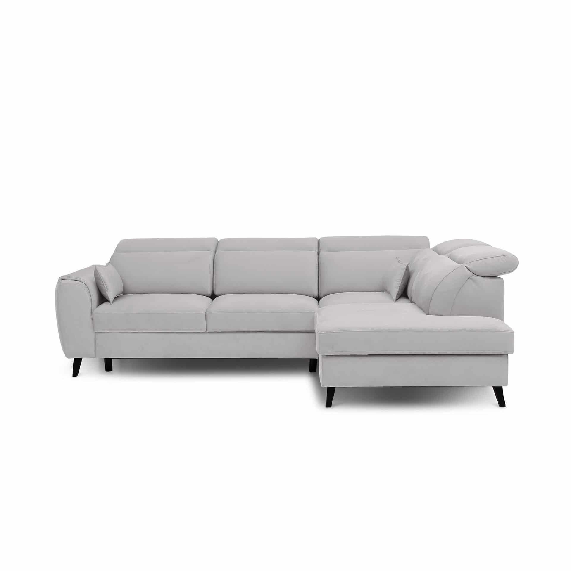 ECKSOFA mit Schlaffunktion & Bettkasten - Schwarz/Grau, Holz/Textil (201/255cm) - Eltap