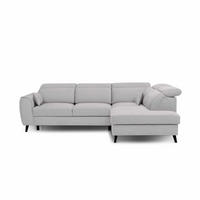 ECKSOFA mit Schlaffunktion & Bettkasten - Schwarz/Grau, Holz/Textil (201/255cm) - Eltap