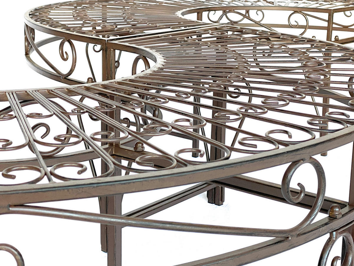 RUNDBANK Garten Metall Braun Ø 135 cm 96188 - Braun, Metall (135/46/135cm) - DanDiBo