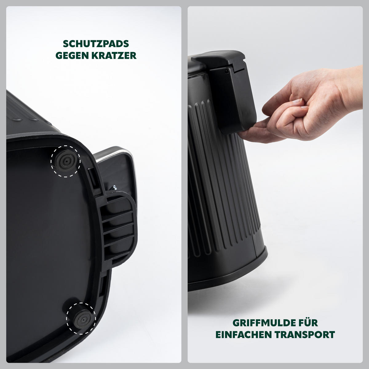 KOSMETIKEIMER 6 Liter, schwarz - Schwarz, Metall (20/27/27cm) - eluno