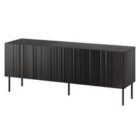 TV-LOWBOARD Isla 150 3D - Schwarz, Holzwerkstoff/Metall (151/60/40cm) - MIRJAN24