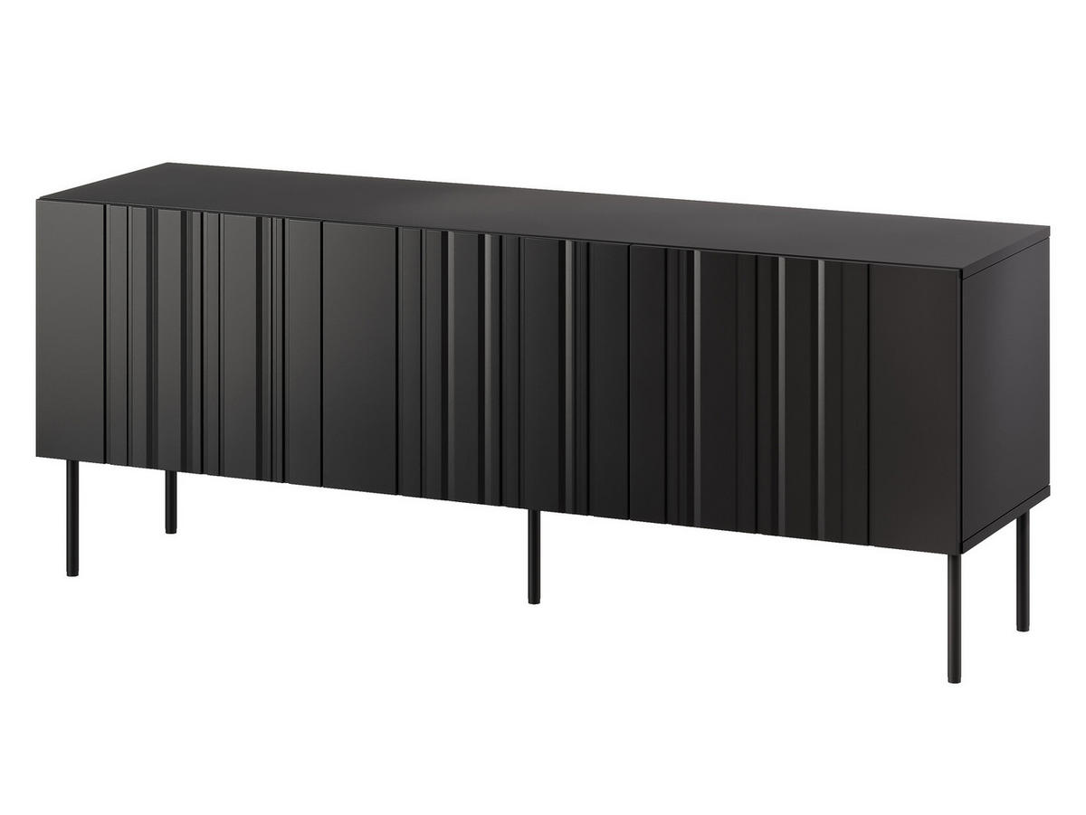 TV-LOWBOARD Isla 150 3D - Schwarz, Holzwerkstoff/Metall (151/60/40cm) - MIRJAN24