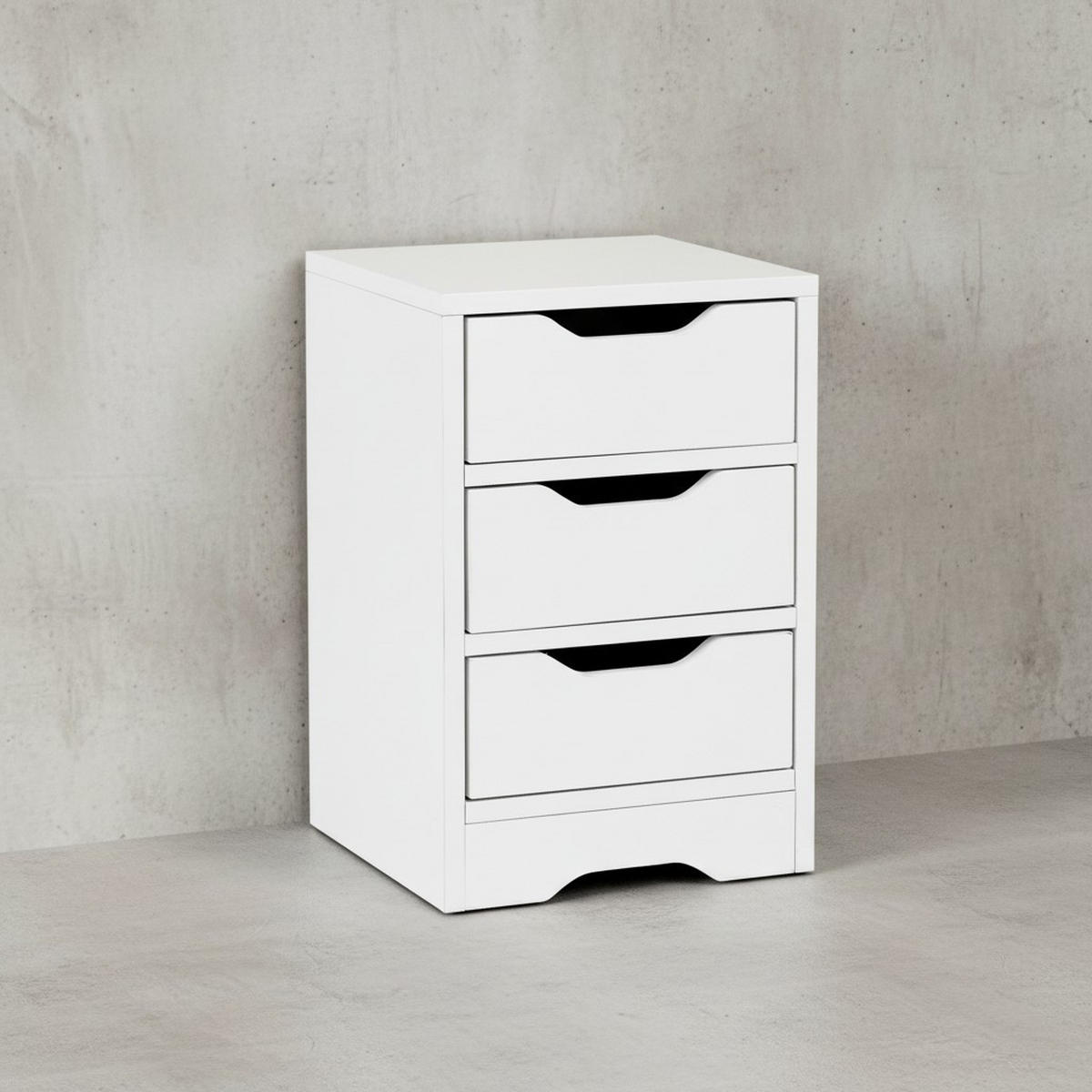 NACHTTISCH 3 Schubladen Modern Kratzfest Wasserabweisend, Weiß 31x31x49 cm - Weiß, Holz (31/49/31cm) - KADIMA DESIGN