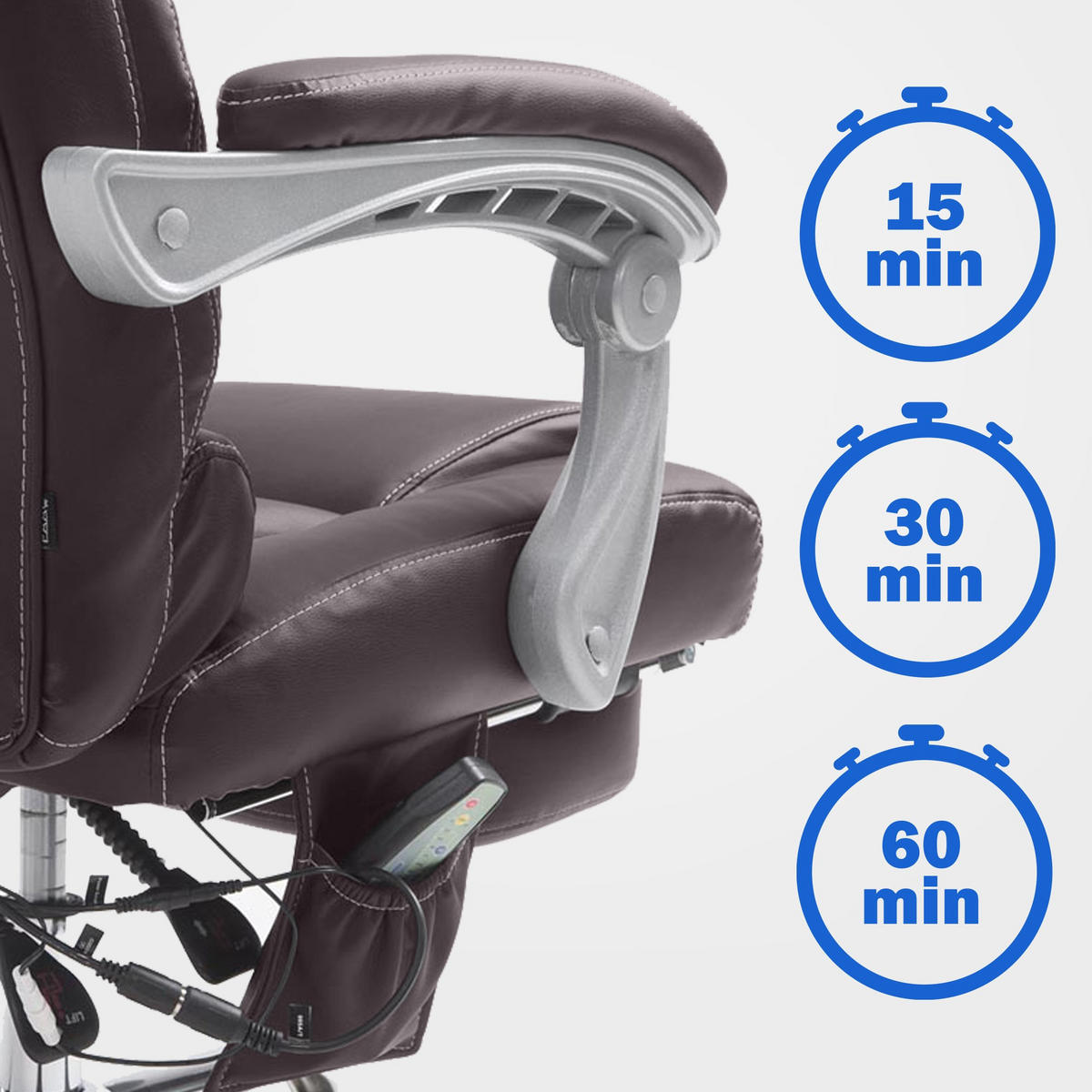 CHEFSESSEL Lederlook braun - Chromfarben/Braun, Textil/Metall (68/118/64cm) - CLP