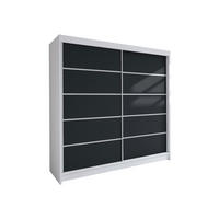 SCHWEBETÜRENSCHRANK Talin IV - Silberfarben/Multicolor, Holzwerkstoff/Metall (180/215/58cm) - MIRJAN24