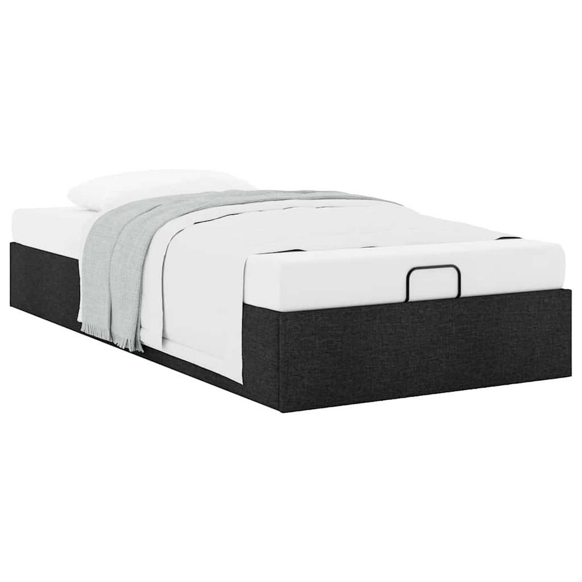OTTOMAN-BETT Ohne Matratze Schwarz 100/200 Cm Stoff - Schwarz, Holzwerkstoff (100/200cm) - vidaXL