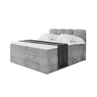 BOXBETT mit Matratze H3|H4 - NINA KING - 120x200 cm - Hellgrau - Hellgrau, Holzwerkstoff (120/200cm) - ALTDECOR