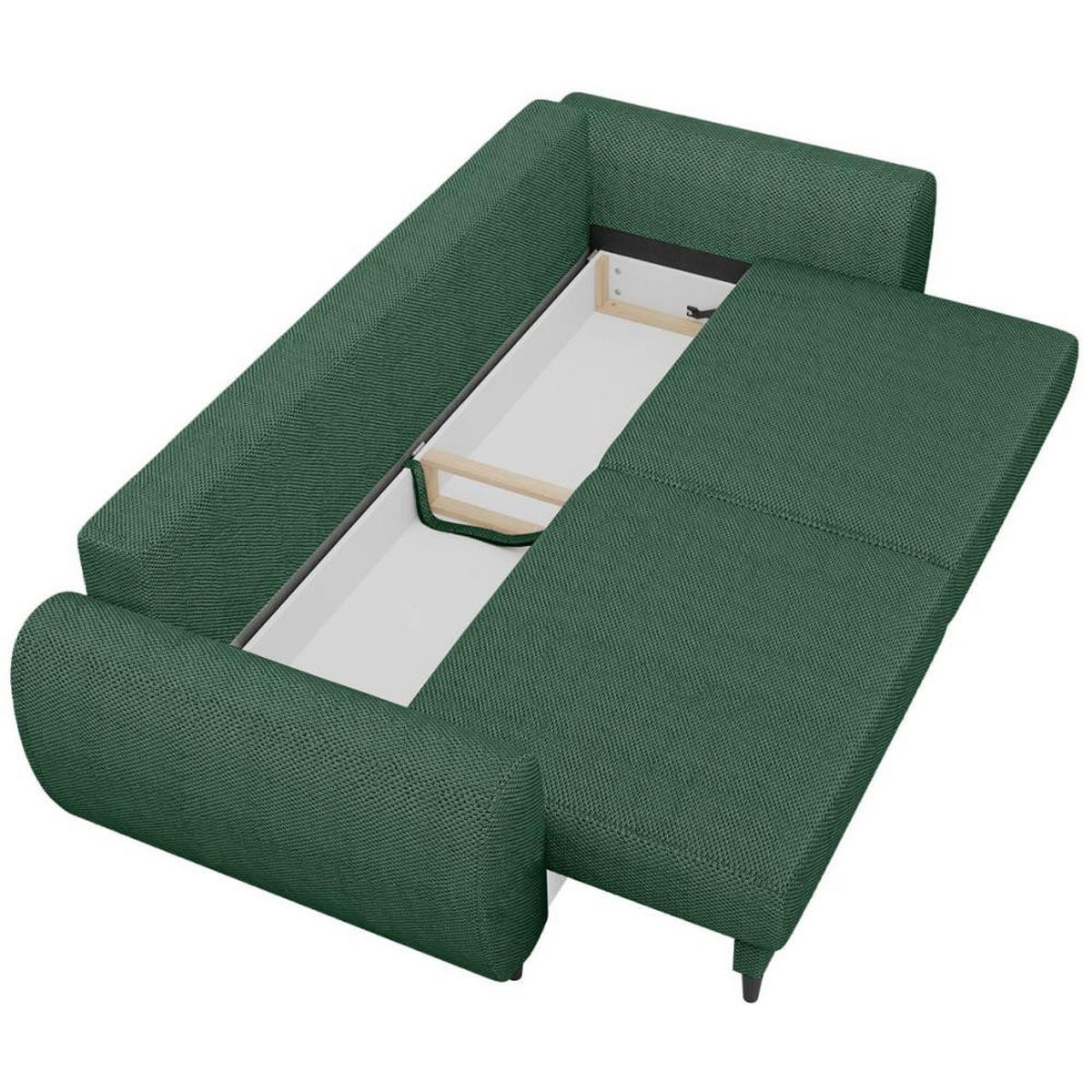 3-SITZER SCHLAFSOFA Cortez grün - Schwarz/Grün, Textil (251/76/95cm) - Beautysofa