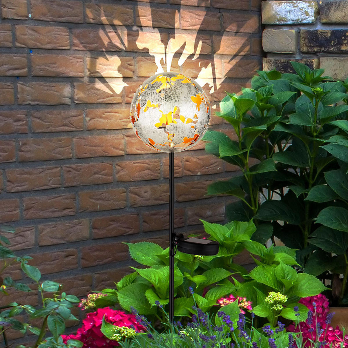 LED AUSSENLEUCHTE Metall Silber 2er Set - Silberfarben, Metall (12/12/91.5cm) - Globo Lighting