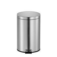 MÜLLEIMER Runder TretMit Herausnehmbaren Kunststoff Inneneimer 3 Liter 27 x 19,5 x 17 cm Matt Silber - Silberfarben, Metall (19.5/27/17cm) - PROREGAL