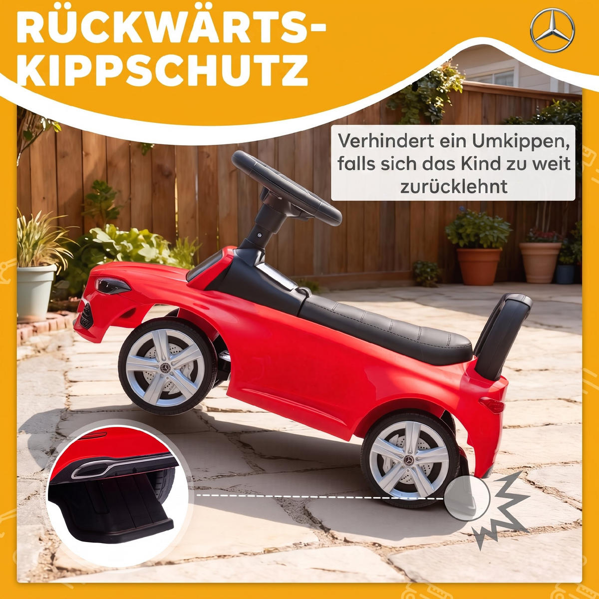 RUTSCHAUTO Kunststoff Stahl Rot - Rot, Kunststoff (65/28/39cm) - AIYAPLAY