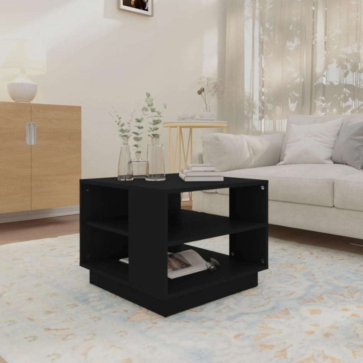 COUCHTISCH Schwarz 55x55x43 cm Holzwerkstoff - Schwarz, Holzwerkstoff (55/55/43cm) - furnicato