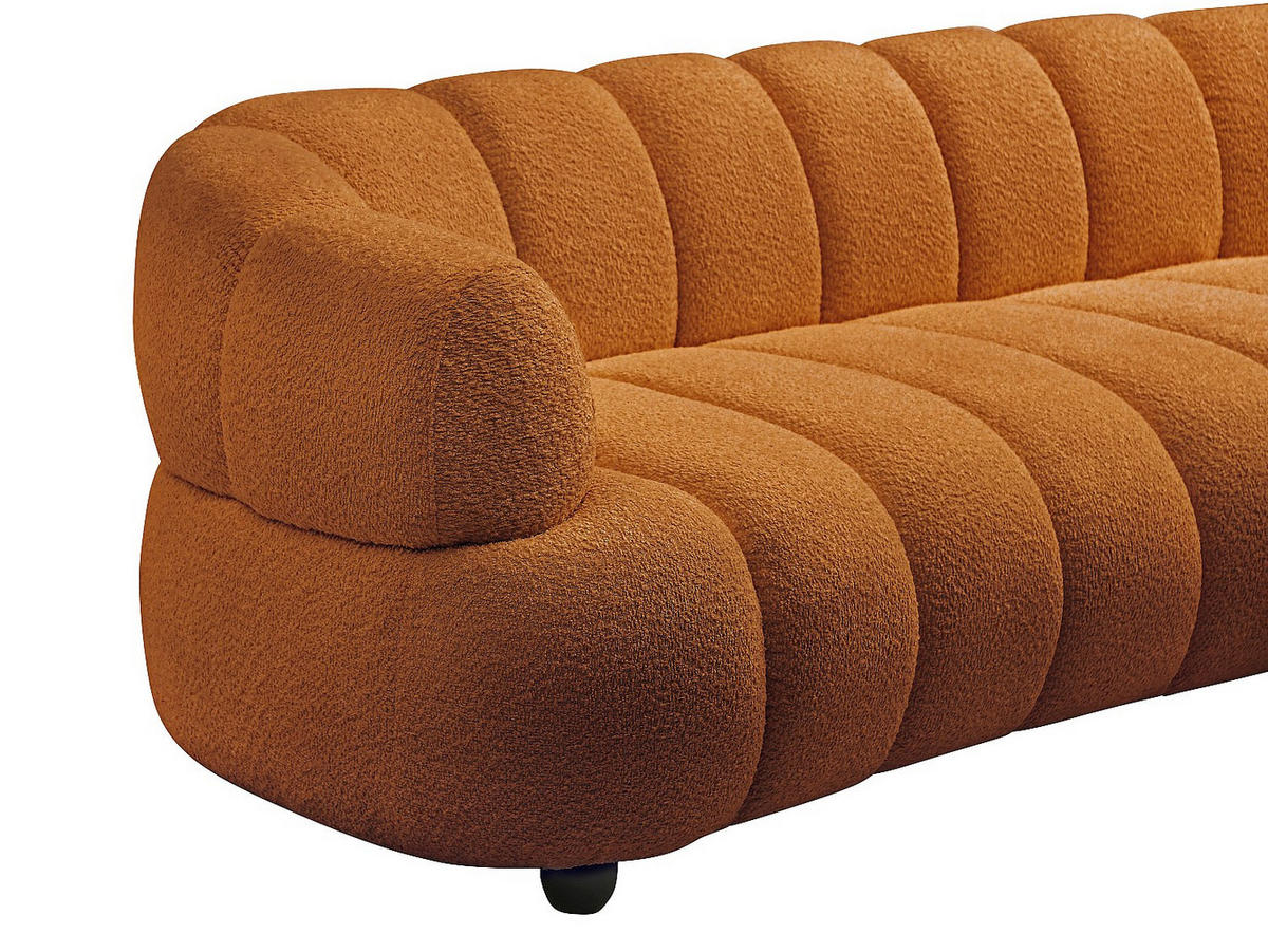 SOFA - 4 Personen - stoff - terracotta Coliani - Terracotta, Holz/Textil (250/73/94cm) - Vente-Unique