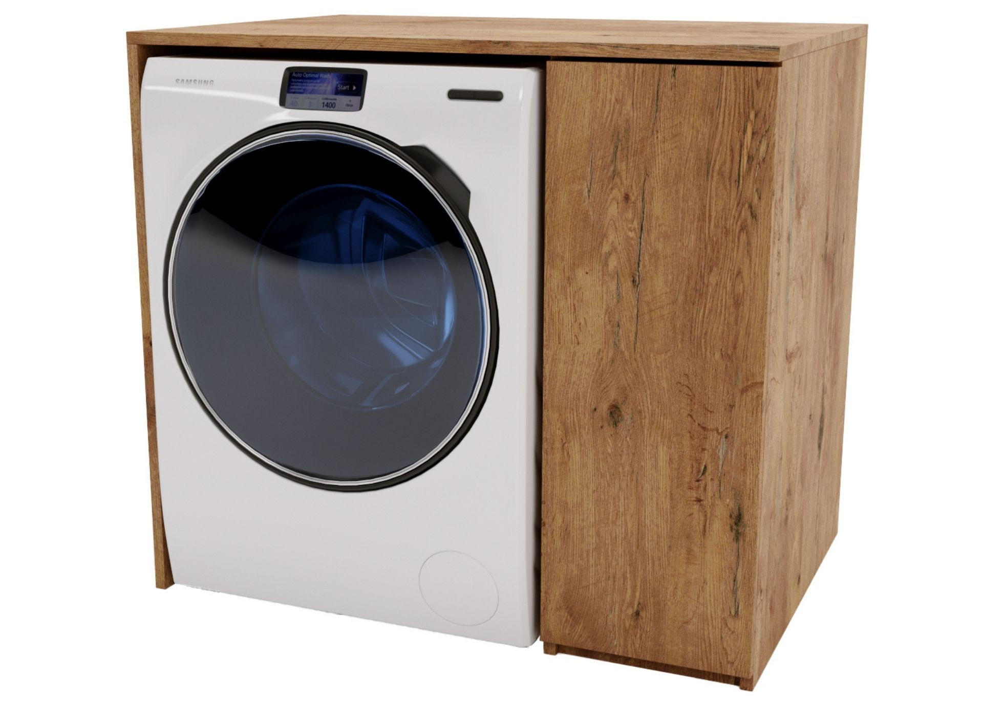 WASCHMASCHINENSCHRANK Retro 95/89/66cm - Braun, Holzwerkstoff (95/89/66cm) - CraftPAK