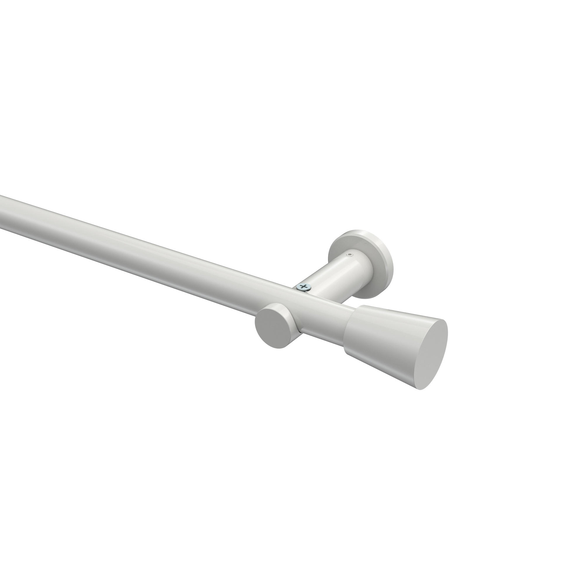 GARDINENSTANGEN-SET Platon Sitra 260 cm (geteilt in 2 x 130 cm), 1-läufig (ohne Ringe), 20 mm Ø Weiß - Weiß, Metall (260cm) - INTERDECO