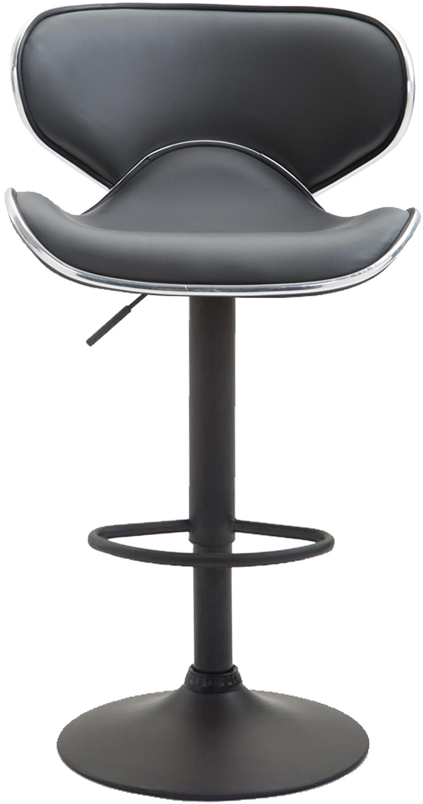 BARHOCKER 2er Set Las-Mallorcas Kunstleder schwarz grau - Schwarz/Grau, Kunststoff/Metall (46/108/49cm) - TPFLiving