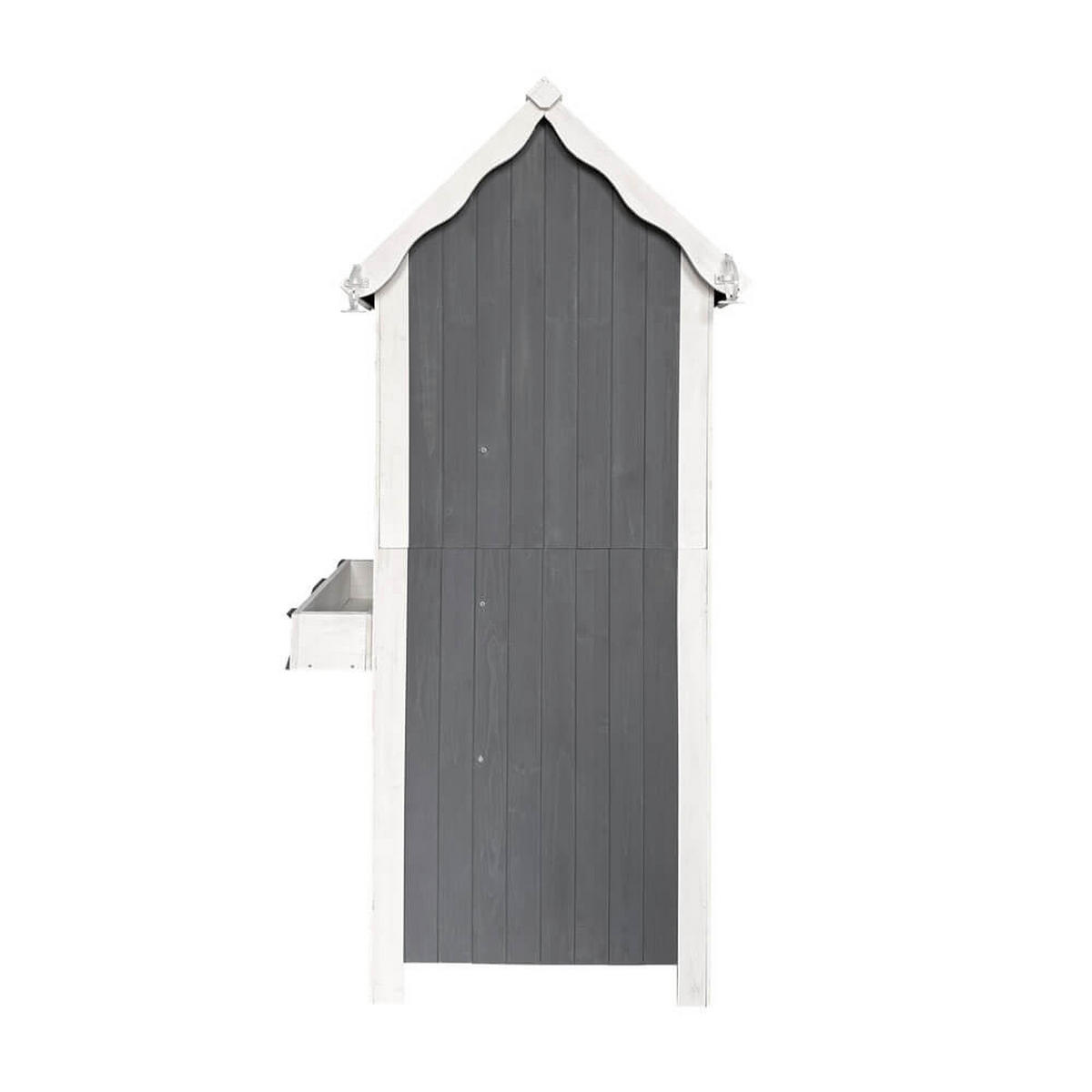 GARTENSCHRANK AUS HOLZ YANA - XL - Grau, Holz (77/179/54cm) - Home Deluxe