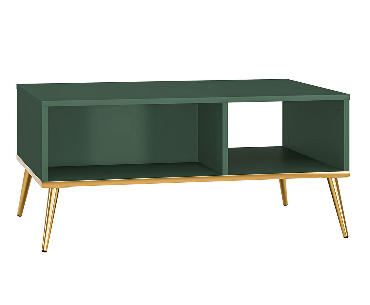 COUCHTISCH Forest dunkelgrün / gold 90 / 60 / 42cm - Grün, Holz/Holzwerkstoff (60/90/42cm) - Feldmann-Wohnen