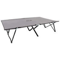DOPPELLIEGE Klappbar Grau Stahl - Grau, Textil (125/40/193cm) - furnicato