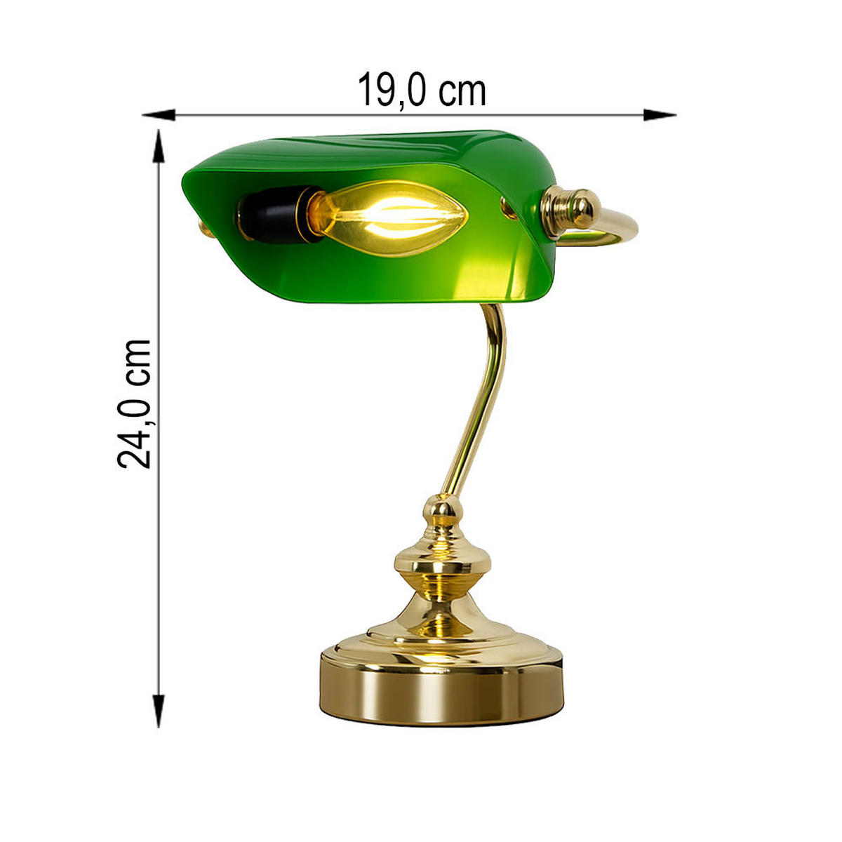 TISCHLEUCHTE Antike Grün Acryl - Grün, Metall (19/16.5/24cm) - Globo Lighting