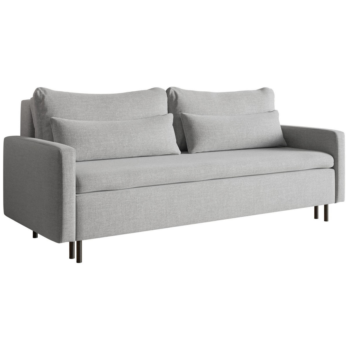 3-SITZER SOFA Umpro Chenille Grau - Schwarz/Grau, Textil/Metall (220/96/95cm) - Selsey