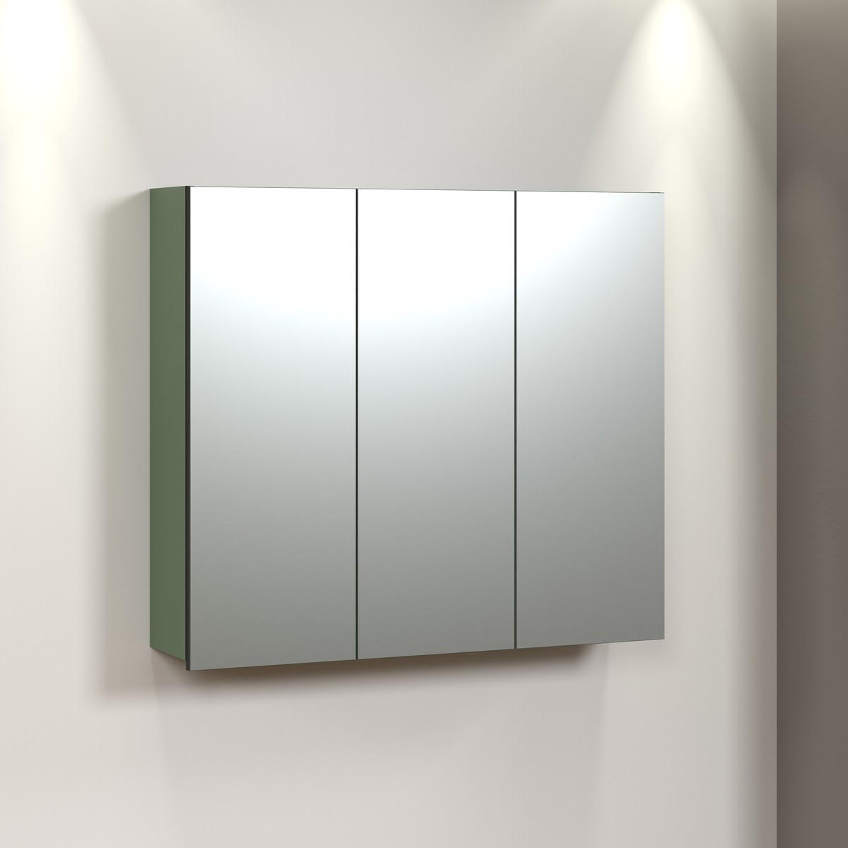 SPIEGELSCHRANK PureBliss Grün - Grün, Holzwerkstoff (90/80/20cm) - Trendteam