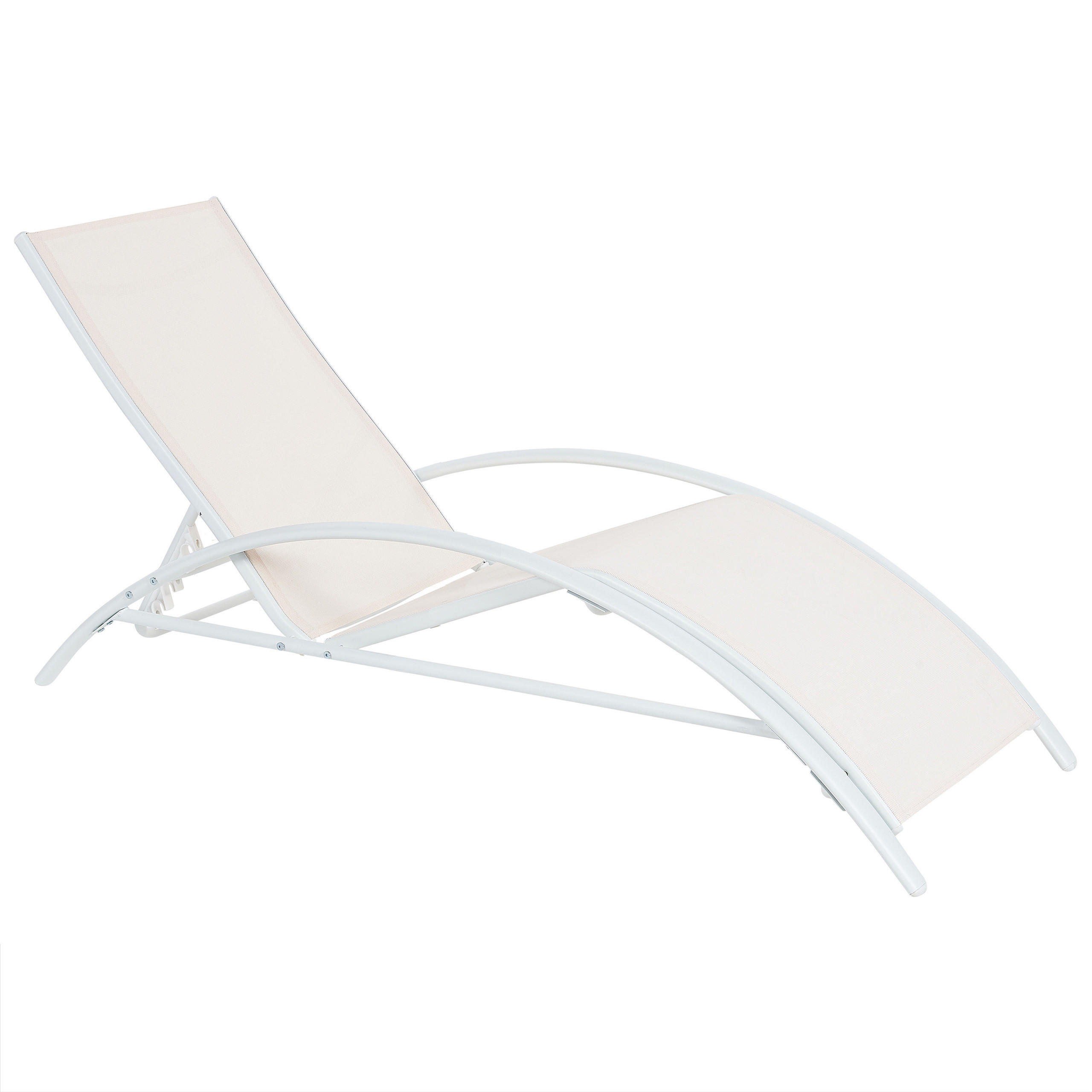 GARTENLIEGE beige Gaeta - Beige, Metall (60/93/170cm) - Beliani