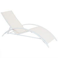 GARTENLIEGE beige Gaeta - Beige, Metall (60/93/170cm) - Beliani