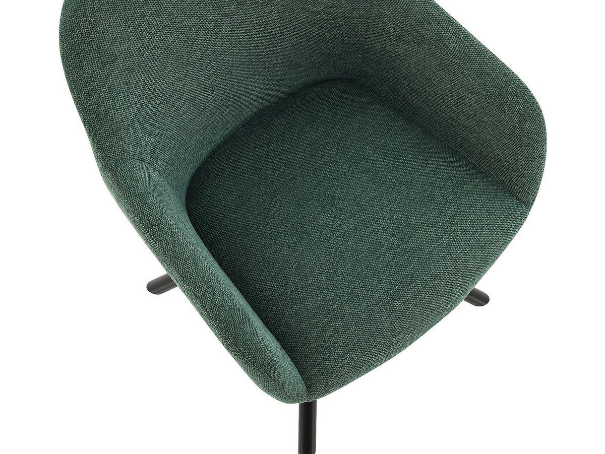 2‑ER Set Stühle mit Armlehnen - Textilstoff & Metall - Grün - CILIENO - Grün, Textil (57/80/60cm) - Vente-Unique