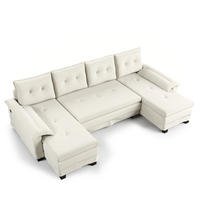 WOHNLANDSCHAFT DE-34946 278 cm mit Schlaffunktion und USB Cremeweiß - Beige, Holz (127/87/278cm) - ComfortXL