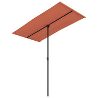 SONNENSCHIRM mit Aluminium-Mast 180x110 cm Terrakotta - Braun, Textil (110/180cm) - furnicato