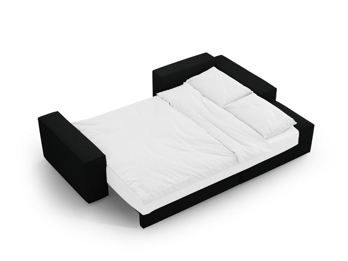 ECKSOFA ausklappbar rechts mit Container Jodie aus Boucle schwarz 3 Sitzplätze - Schwarz, Textil (151/246cm) - Micadoni