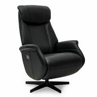 RELAXSESSEL Echtleder Schwarz - Schwarz, Leder/Metall (76/115/83cm) - Furnhouse